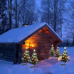 Amorly 2Pcs Solar Christmas Yard Decorations, Waterproof Led Xmas Tree Pathway Stake Light, Solar Operated Decorative Lighting For Garden - thumbnail 7