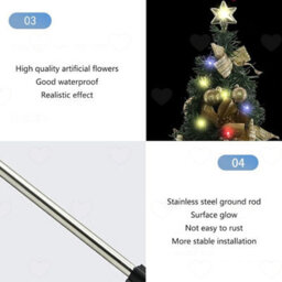 Amorly 2Pcs Solar Christmas Yard Decorations, Waterproof Led Xmas Tree Pathway Stake Light, Solar Operated Decorative Lighting For Garden - thumbnail 4