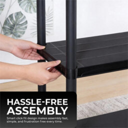 2X 5 Tier Black Plastic Heavy Duty Shelving Racking Storage Unit - thumbnail 5