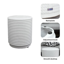 Abrihome Outdoor Garden Concrete Round Side Table, White Bistro Table - thumbnail 4
