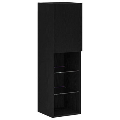 Berkfield Modern Led Tv Cabinet Black Oak 30,5X30X102 Cm Engineered Wood - image 1