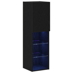 Berkfield Modern Led Tv Cabinet Black Oak 30,5X30X102 Cm Engineered Wood - thumbnail 6