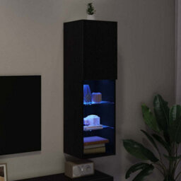 Berkfield Modern Led Tv Cabinet Black Oak 30,5X30X102 Cm Engineered Wood - thumbnail 4