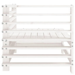 Walplus Outdoor Garden Corner Sofa For Patio Balcony Poolside Furnitures 2 Pcs White Solid Wood Pine - Cushion Not Included - thumbnail 4
