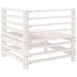 Walplus Outdoor Garden Corner Sofa For Patio Balcony Poolside Furnitures 2 Pcs White Solid Wood Pine - Cushion Not Included - thumbnail 5