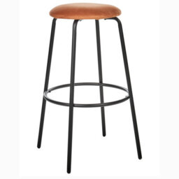 Wyld And Coco Orange Velvet Bar Stools Set Of 2 With Footrests For Counters And Breakfast Bars - W43 X D43 X H75Cm - thumbnail 4