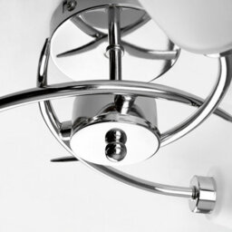Valuelights Kavio Modern 3 Way Spiral Polished Chrome Ceiling Light Fitting With Frosted Glass Shades With Led Bulb - thumbnail 3