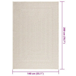 Vidaxl Rug Zizur Cream 140X200 Cm Jute Look Indoor And Outdoor - thumbnail 3