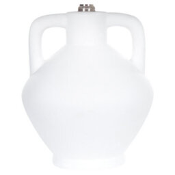 Wyld And Coco Novalux Table Lamp - Hand-Painted White Ceramic Base With Linen Drum Shade, Minimalist Design, 46Cm High - thumbnail 6
