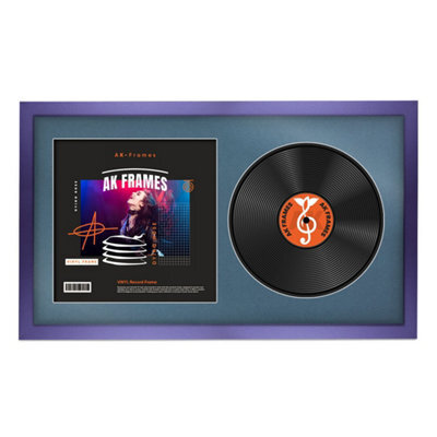 "30X17"" Purple Sleek Vinyl Record Frame With Pompadour Mount For 12 Inch Lp Album Cover & Disc - Ak Frames" - image 1