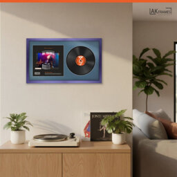 "30X17"" Purple Sleek Vinyl Record Frame With Pompadour Mount For 12 Inch Lp Album Cover & Disc - Ak Frames" - thumbnail 5