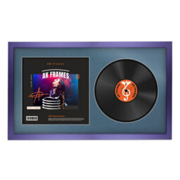 "30X17"" Purple Sleek Vinyl Record Frame With Pompadour Mount For 12 Inch Lp Album Cover & Disc - Ak Frames" - thumbnail 1