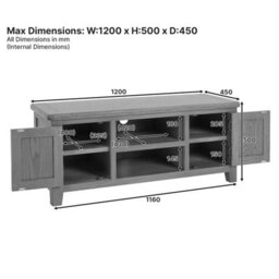 The Furniture Market Cotswold Rustic Smoked Oak Widescreen Tv Unit Stand Up To 60 Tv Size - thumbnail 8