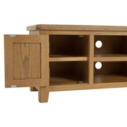 The Furniture Market Cotswold Rustic Smoked Oak Widescreen Tv Unit Stand Up To 60 Tv Size - thumbnail 6