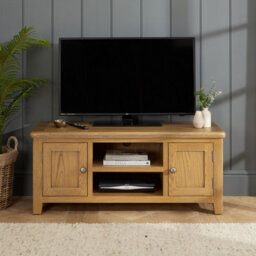 The Furniture Market Cotswold Rustic Smoked Oak Widescreen Tv Unit Stand Up To 60 Tv Size