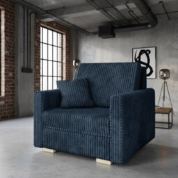 Viva Piano I Upholstered Sofa Bed With Bedding Storage Polyurethane Foam Wooden Legs 103X100X85Cm 80X196Cm Blue - thumbnail 1