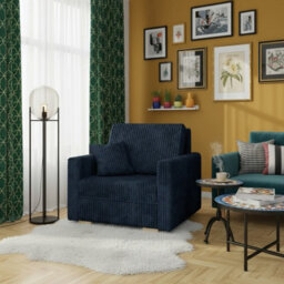 Viva Piano I Upholstered Sofa Bed With Bedding Storage Polyurethane Foam Wooden Legs 103X100X85Cm 80X196Cm Blue - thumbnail 2
