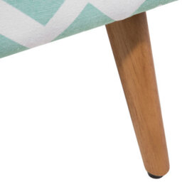 Beliani Mint Green Cotton Footstool With Wooden Legs, Retro Quatrefoil Pattern, Scandinavian Style, W50 X D39 X H42Cm - thumbnail 9