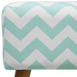 Beliani Mint Green Cotton Footstool With Wooden Legs, Retro Quatrefoil Pattern, Scandinavian Style, W50 X D39 X H42Cm - thumbnail 8