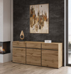 Arte Kross 43 Sideboard Cabinet In Oak Wotan - W1800mm H780mm D400mm, Timeless Style - thumbnail 6