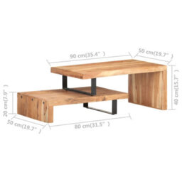 Berkfield 2 Piece Coffee Table Set Solid Acacia Wood - thumbnail 8