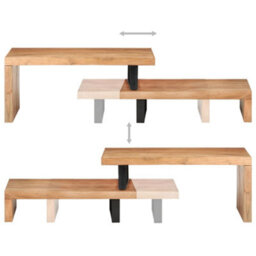 Berkfield 2 Piece Coffee Table Set Solid Acacia Wood - thumbnail 7