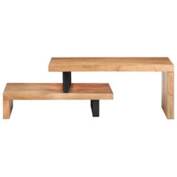 Berkfield 2 Piece Coffee Table Set Solid Acacia Wood - thumbnail 3