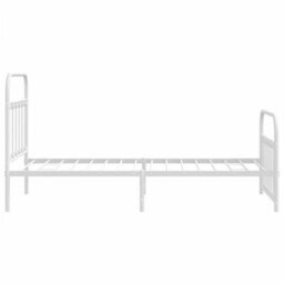 Berkfield Metal Bed Frame With Headboard And Footboard White 100X190 Cm - thumbnail 7