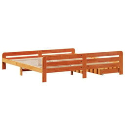 Berkfield Bed Frame Without Mattress Wax Brown 180X200 Cm Super King Solid Wood Pine - thumbnail 8