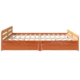 Berkfield Bed Frame Without Mattress Wax Brown 180X200 Cm Super King Solid Wood Pine - thumbnail 7