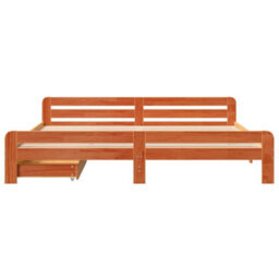 Berkfield Bed Frame Without Mattress Wax Brown 180X200 Cm Super King Solid Wood Pine - thumbnail 4