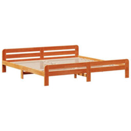 Berkfield Bed Frame Without Mattress Wax Brown 180X200 Cm Super King Solid Wood Pine - thumbnail 5