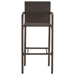 Walplus 5 Piece Garden Bar Set Brown Solid Wood Acacia And Poly Rattan - thumbnail 6