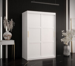 Arte Ramiro I Contemporary 2 Sliding Door Wardrobe 5 Shelves 2 Rails White Matt (H)2000mm (W)1200mm (D)620mm - thumbnail 2
