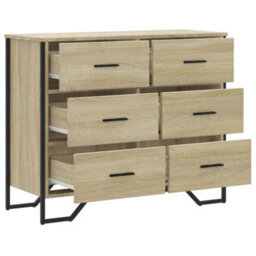 Berkfield Chest Of Drawers Sonoma Oak 91X35.5X74.5 Cm Engineered Wood - thumbnail 7