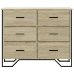Berkfield Chest Of Drawers Sonoma Oak 91X35.5X74.5 Cm Engineered Wood - thumbnail 4