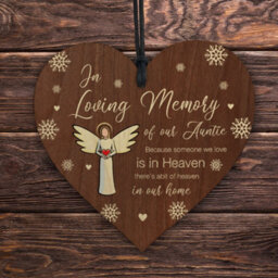 Red Ocean In Loving Memory Of Auntie Memorial Bauble Ornaments Bereavement Remembrance Christmas Xmas Tree Decoration For Auntie - thumbnail 5
