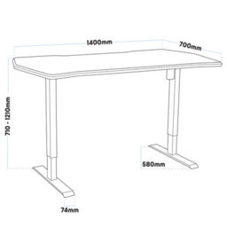Dellonda Carbon Electric Adjustable Standing Desk, Quiet, Fast, 1400 X 700mm - thumbnail 9
