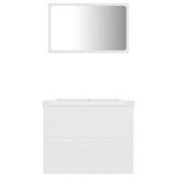 Berkfield Bathroom Furniture Set White Engineered Wood - thumbnail 4