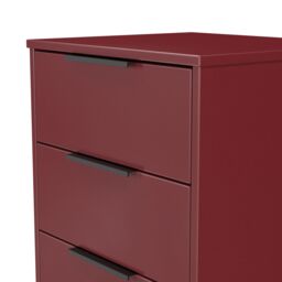 Marsala Ready Assembled Matt Red 5 Drawer Bedside Chest (H)1008mm (W)450mm (D)395mm - thumbnail 3