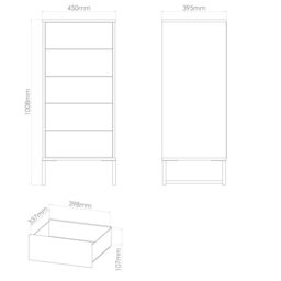 Marsala Ready Assembled Matt Red 5 Drawer Bedside Chest (H)1008mm (W)450mm (D)395mm - thumbnail 7