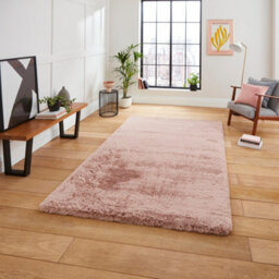 Rose Shaggy Polyester Plain Modern Easy To Clean Rug For Living Room And Bedroom-150Cm X 230Cm - thumbnail 1