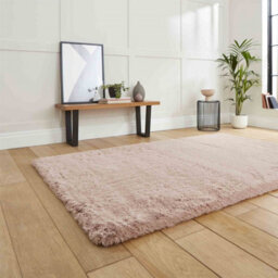 Rose Shaggy Polyester Plain Modern Easy To Clean Rug For Living Room And Bedroom-150Cm X 230Cm - thumbnail 2