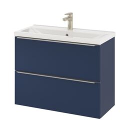 GoodHome Imandra Slimline Matt Blue Wall-Mounted Bathroom Cabinet (H) 600mm (W) 800mm - thumbnail 9