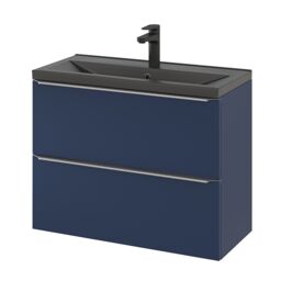 GoodHome Imandra Slimline Matt Blue Wall-Mounted Bathroom Cabinet (H) 600mm (W) 800mm - thumbnail 7