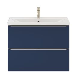 GoodHome Imandra Slimline Matt Blue Wall-Mounted Bathroom Cabinet (H) 600mm (W) 800mm - thumbnail 4