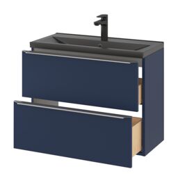GoodHome Imandra Slimline Matt Blue Wall-Mounted Bathroom Cabinet (H) 600mm (W) 800mm - thumbnail 8