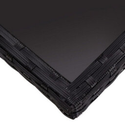 Walplus Outdoor Dining Table Black Poly Rattan And Glass - thumbnail 4