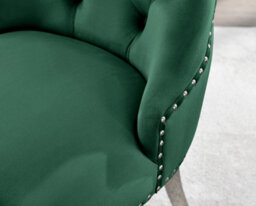Furniturebox Set Of 2 - Belgravia Premium Knockerback Dining Chairs - Green Velvet Chrome Leg Dining Chairs - Kitchen Dining Room Chairs - thumbnail 6