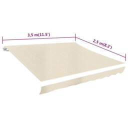 Berkfield Awning Top Sunshade Canvas Cream 350X250 Cm - thumbnail 4